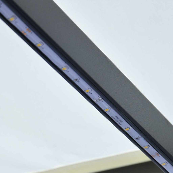 vidaXL Manual Retractable Awning with LED 300x250 cm Cream