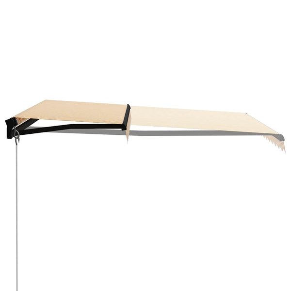 vidaXL Manual Retractable Awning with LED 300x250 cm Yellow & White