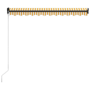 vidaXL Manual Retractable Awning with LED 300x250 cm Yellow & White