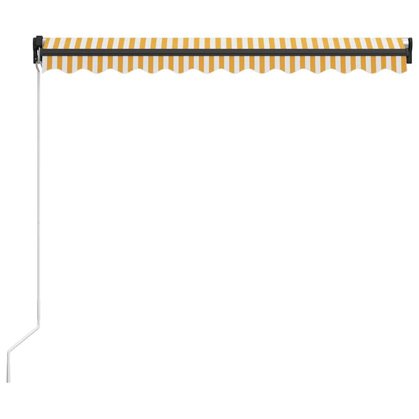 vidaXL Manual Retractable Awning with LED 300x250 cm Yellow & White