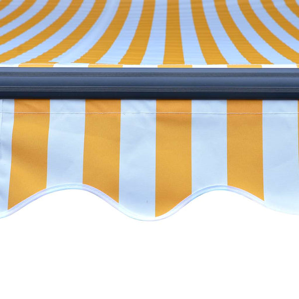 vidaXL Manual Retractable Awning with LED 300x250 cm Yellow & White