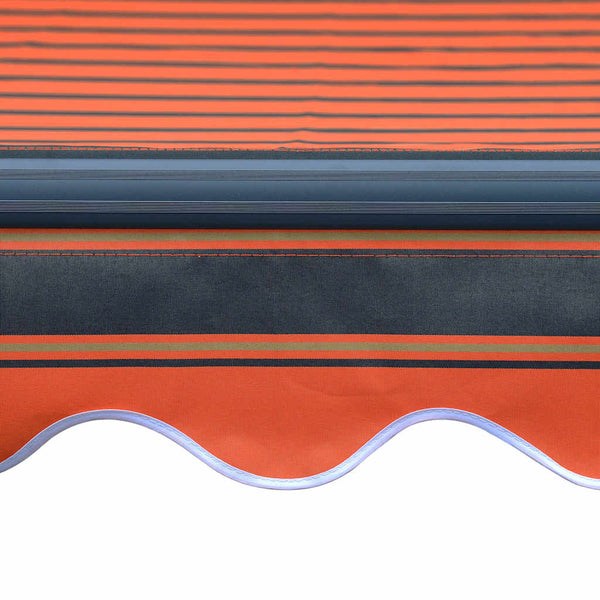 vidaXL Manual Retractable Awning with LED 300x250 cm Orange & Brown