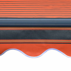 vidaXL Manual Retractable Awning with LED 350x250 cm Orange & Brown