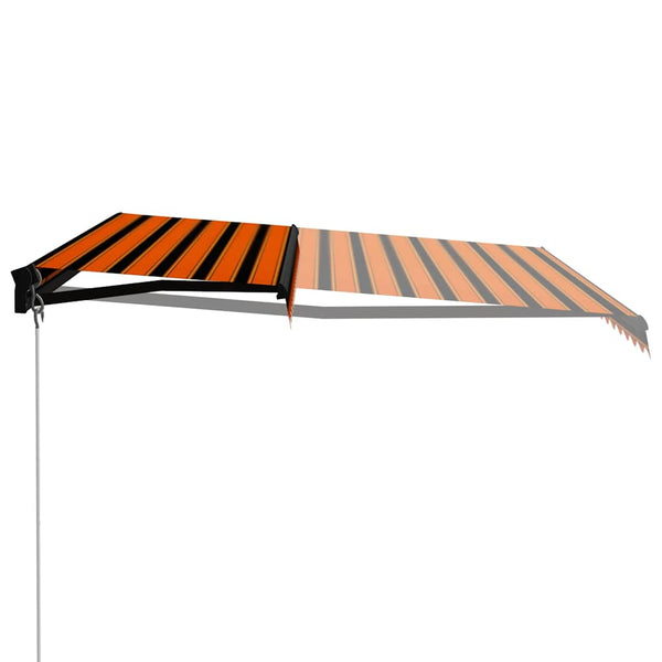 vidaXL Manual Retractable Awning with LED 450x300 cm Orange & Brown
