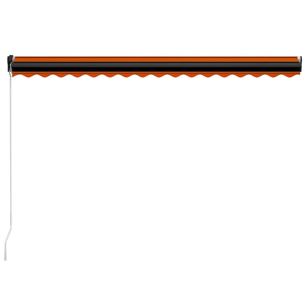 vidaXL Manual Retractable Awning with LED 450x300 cm Orange & Brown