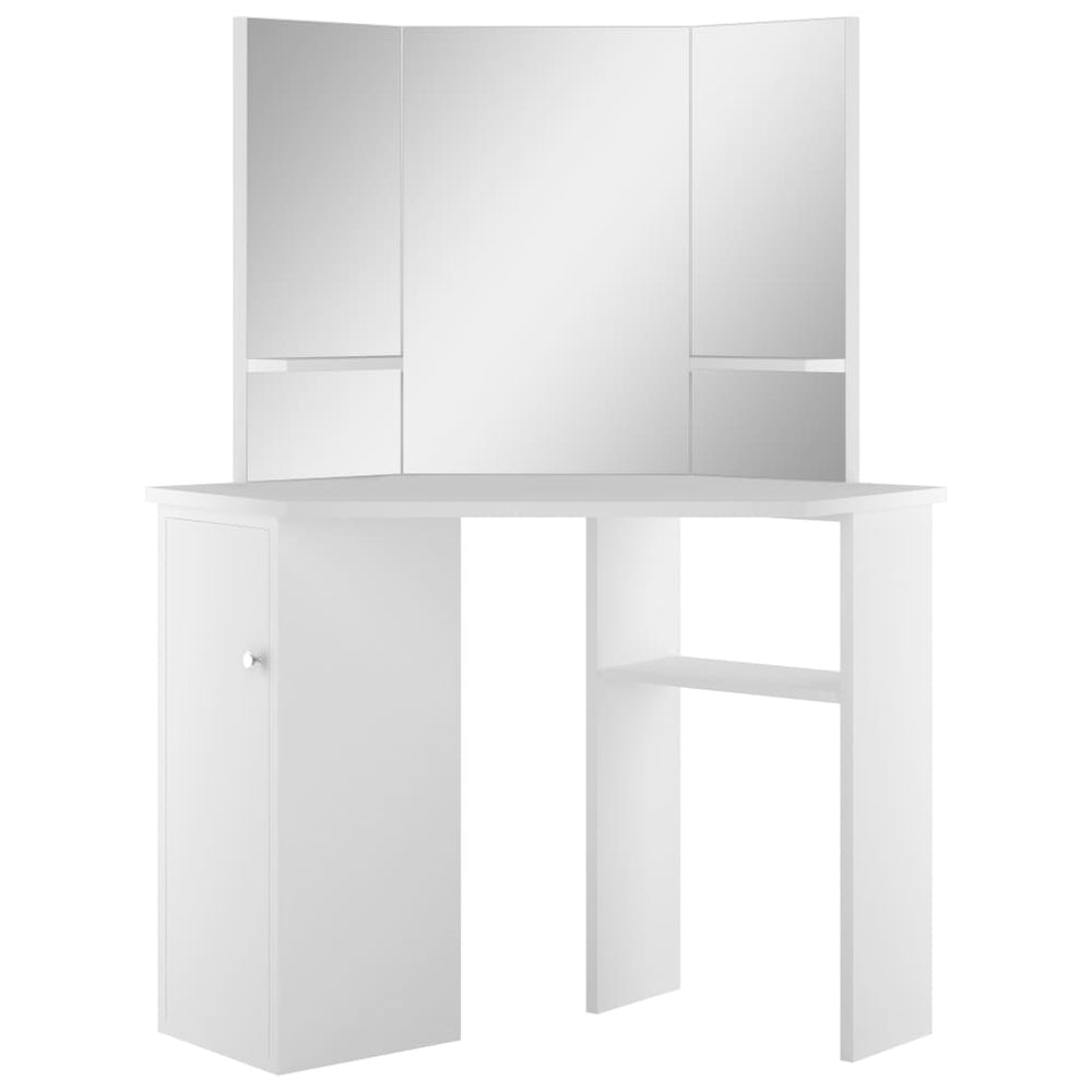 vidaXL Corner Dressing Table White