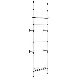 Teleskop Garderobe mit Stangen & Regal