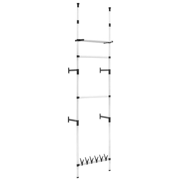 Teleskop Garderobe mit Stangen & Regal