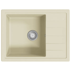 Küchenspüle mit Überlauf Oval Beige Granit