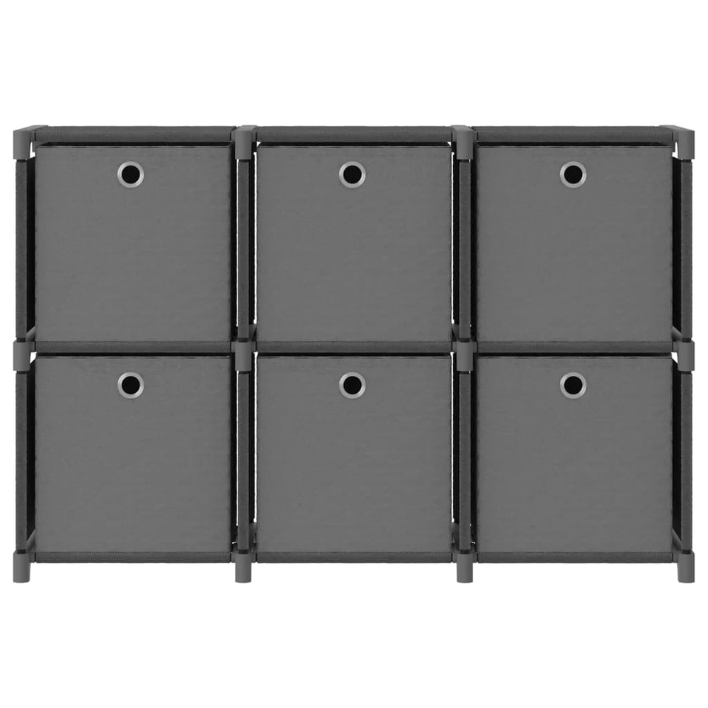 vidaXL Cube Storage Unit with 6 Boxes Grey 103x30x72.5 cm Fabric