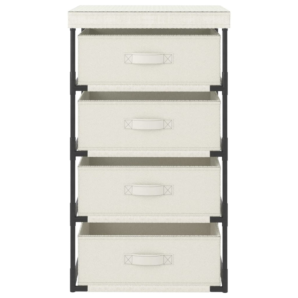 vidaXL Storage Rack with 4 Fabric Baskets Steel Cream