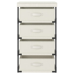 vidaXL Storage Rack with 4 Fabric Baskets Steel Cream