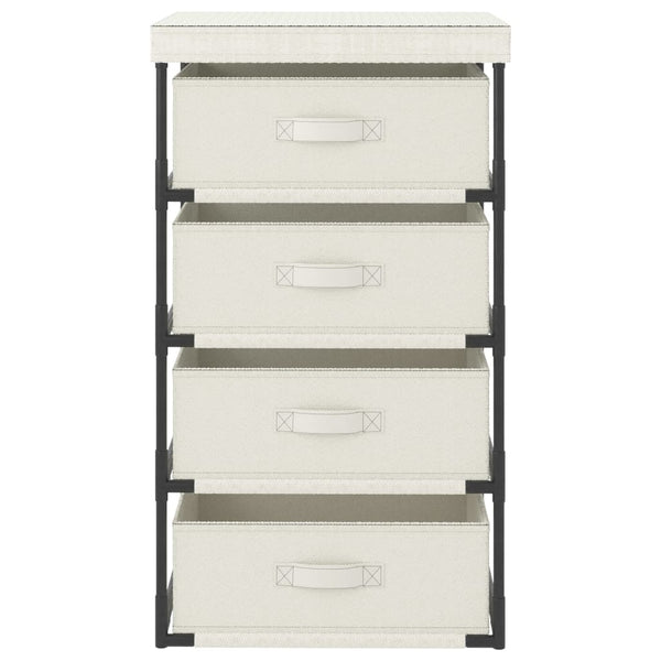 vidaXL Storage Rack with 4 Fabric Baskets Steel Cream