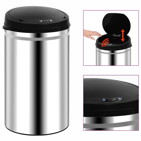 vidaXL Automatic Sensor Rubbish Bin 40 L Stainless Steel