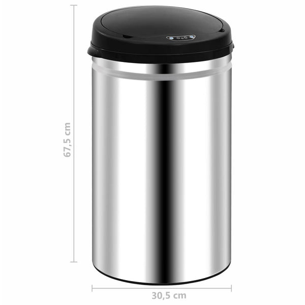 vidaXL Automatic Sensor Rubbish Bin 40 L Stainless Steel