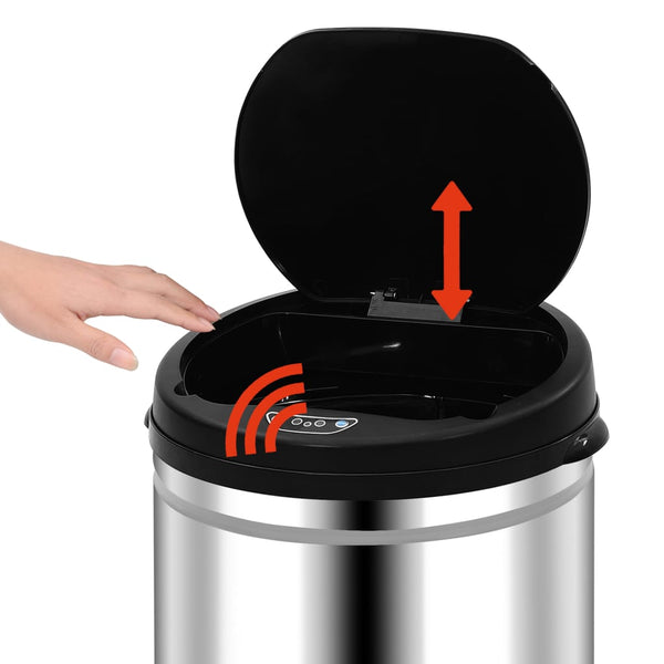 vidaXL Automatic Sensor Rubbish Bin 50 L Stainless Steel
