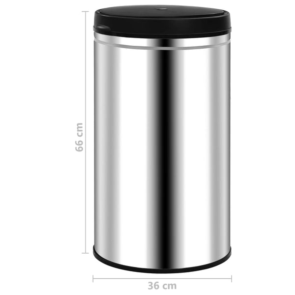 vidaXL Automatic Sensor Rubbish Bin 60 L Stainless Steel