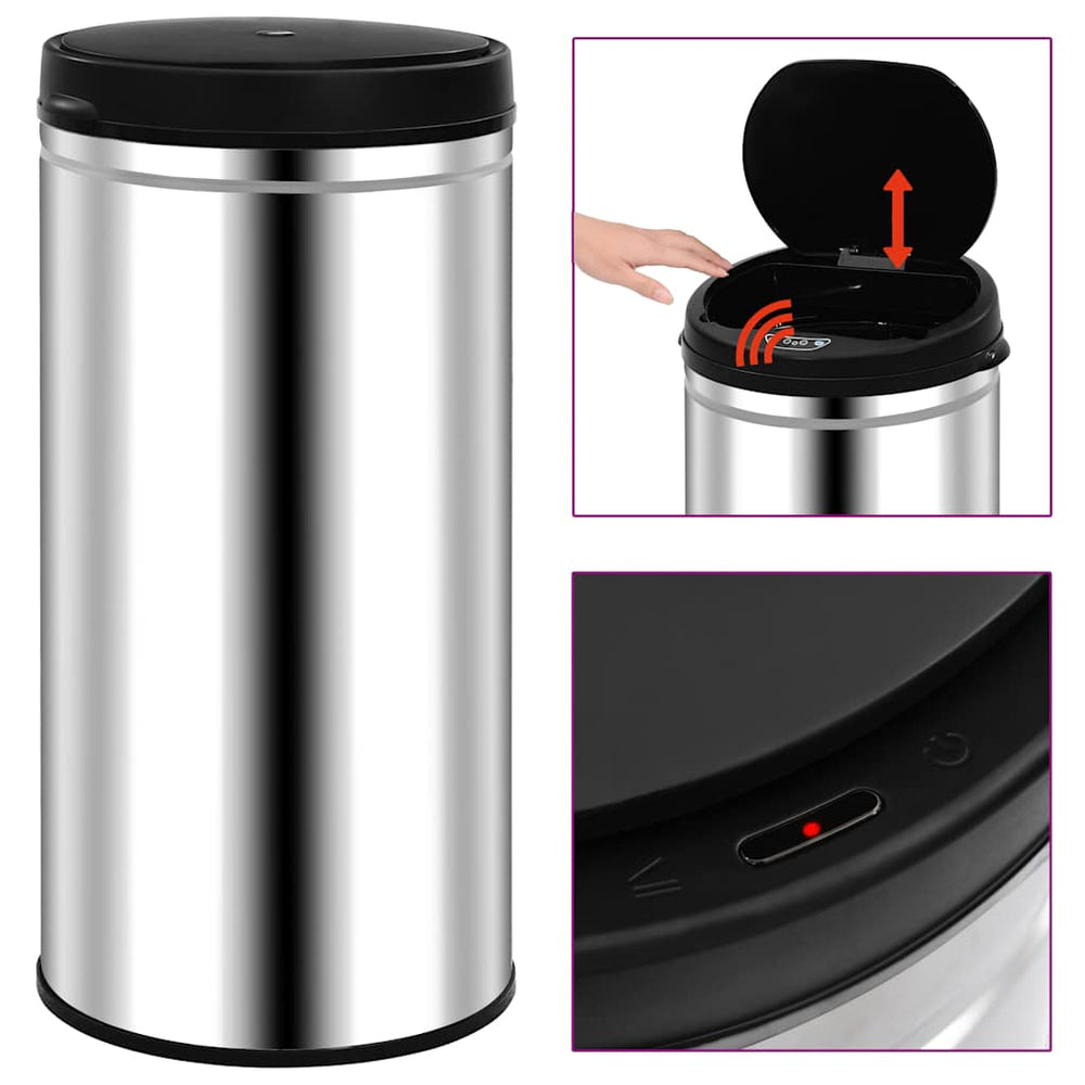 vidaXL 70 L Automatic Sensor Bin Stainless Steel
