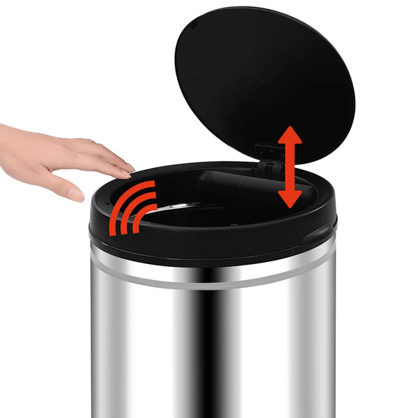 vidaXL 70 L Automatic Sensor Bin Stainless Steel