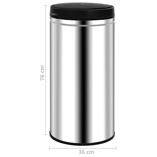 vidaXL 70 L Automatic Sensor Bin Stainless Steel