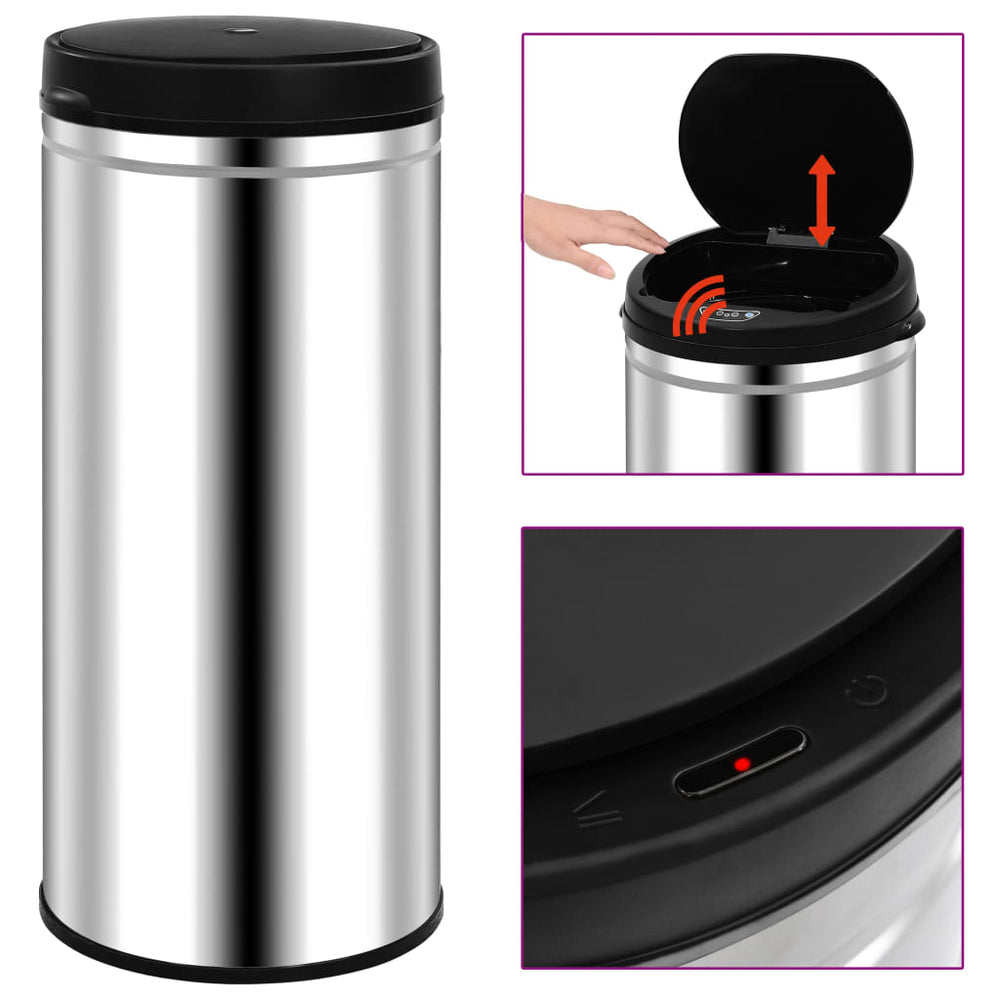vidaXL Automatic Sensor Rubbish Bin 80 L Stainless Steel