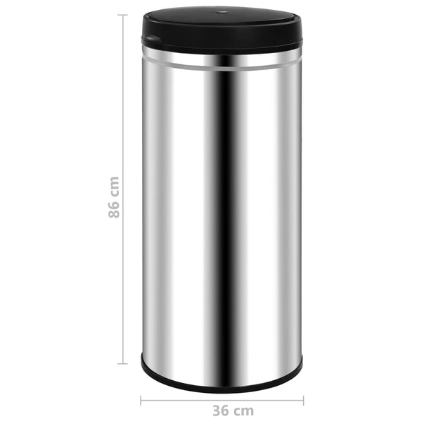 vidaXL Automatic Sensor Rubbish Bin 80 L Stainless Steel