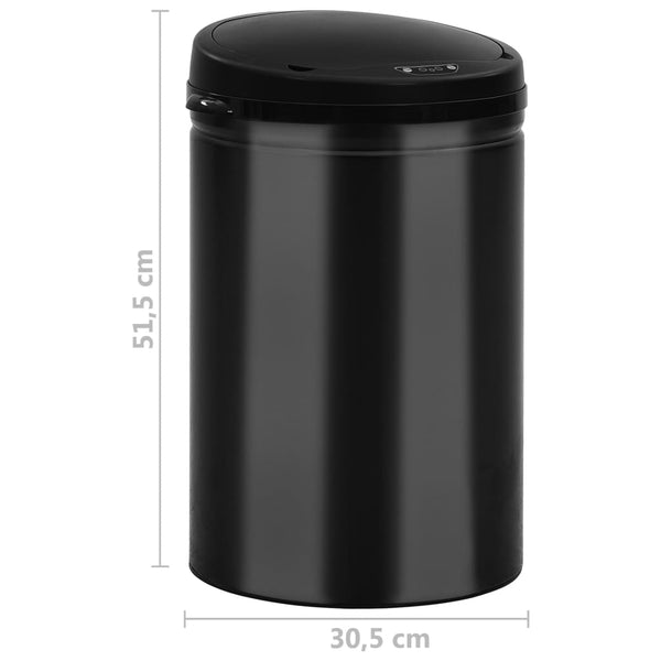 vidaXL Automatic Sensor Bin 30 L Carbon Steel Black