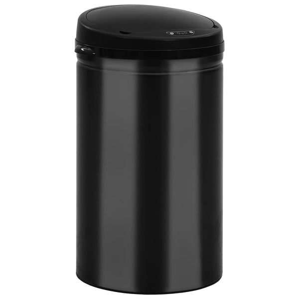 vidaXL Automatic Sensor Rubbish Bin 40 L Carbon Steel Black