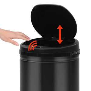vidaXL Automatic Sensor Rubbish Bin 40 L Carbon Steel Black