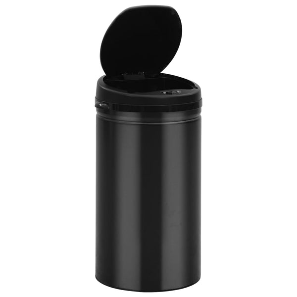 vidaXL 50 L Automatic Sensor Bin Carbon Steel Black