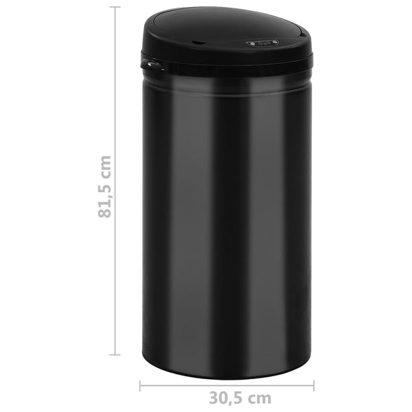 vidaXL 50 L Automatic Sensor Bin Carbon Steel Black