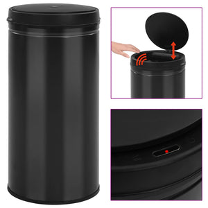 vidaXL Automatic Sensor Rubbish Bin 70 L Carbon Steel Black