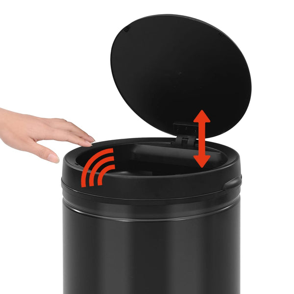 vidaXL Automatic Sensor Rubbish Bin 70 L Carbon Steel Black