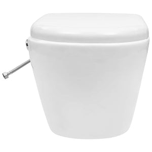 vidaXL Rimless Wall-Mounted Toilet with Concealed Cistern Ceramic White