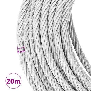 vidaXL Wire Rope Cable 800 kg 20 m