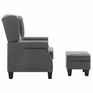vidaXL Armchair with Footstool Light Grey Fabric