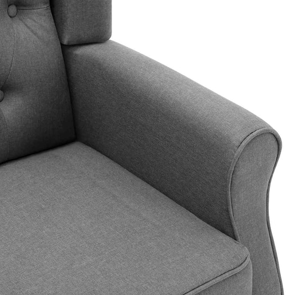 vidaXL Armchair with Footstool Light Grey Fabric