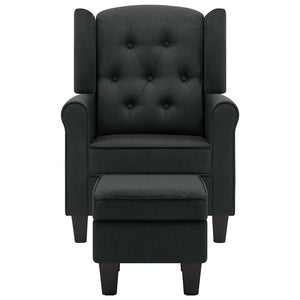 vidaXL Armchair with Footrest Dark Grey Fabric