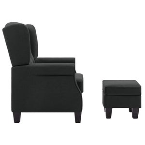 vidaXL Armchair with Footrest Dark Grey Fabric