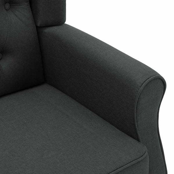 vidaXL Armchair with Footrest Dark Grey Fabric