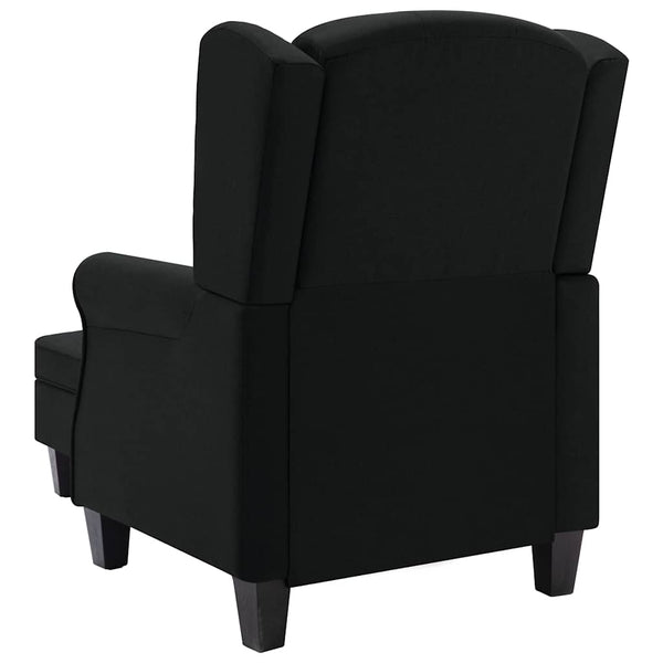 vidaXL Armchair with Footstool Black Fabric