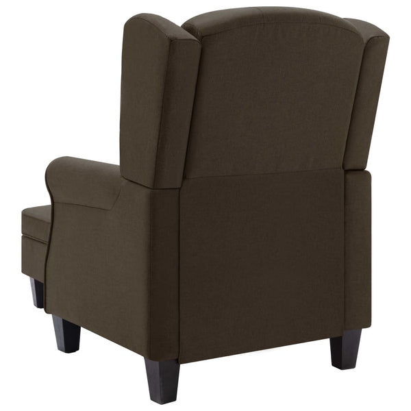 vidaXL Armchair with Footrest Brown Fabric