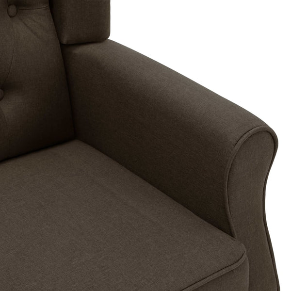 vidaXL Armchair with Footrest Brown Fabric