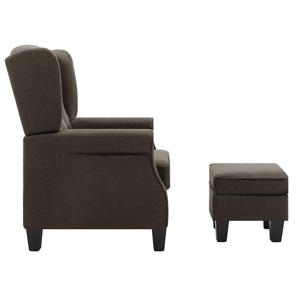 vidaXL Armchair with Footstool Taupe Fabric
