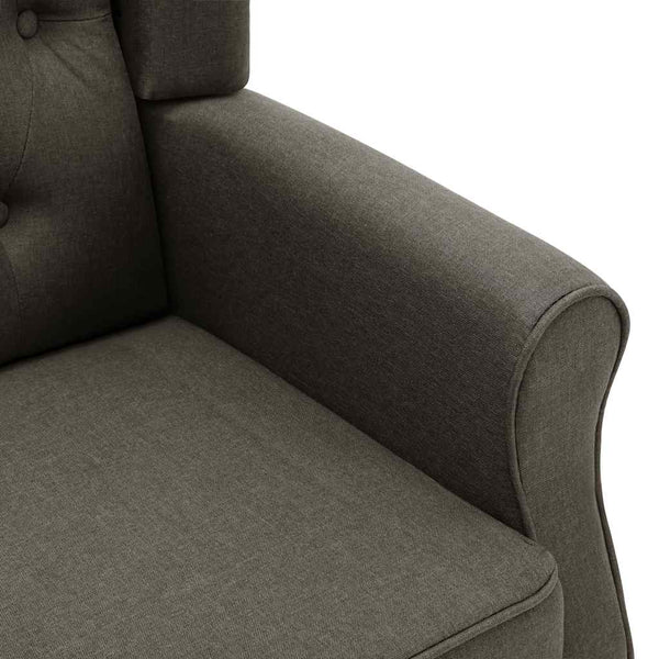 vidaXL Armchair with Footstool Taupe Fabric