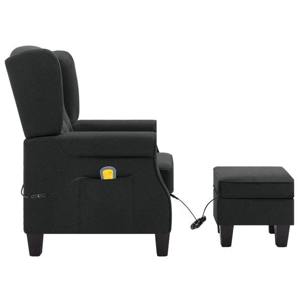 vidaXL Massage Armchair with Footrest Dark Grey Fabric
