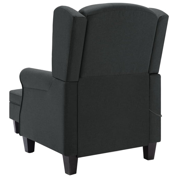 vidaXL Massage Armchair with Footrest Dark Grey Fabric