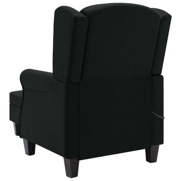 vidaXL Massage Recliner with Footrest Black Fabric