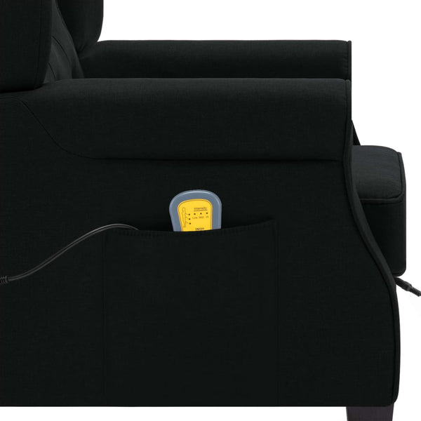 vidaXL Massage Recliner with Footrest Black Fabric