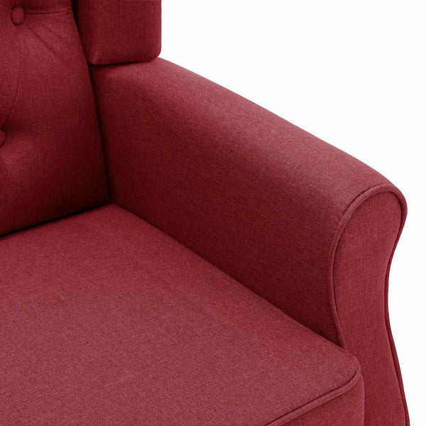 vidaXL Massage Armchair with Footstool Wine Red Fabric